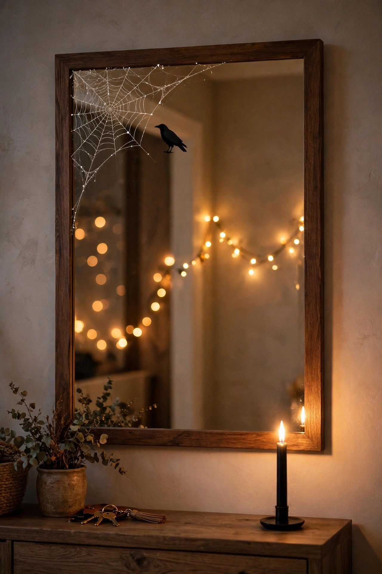 Can Your Mirror Join the Decorating Party? - halloween apartment decor ideas