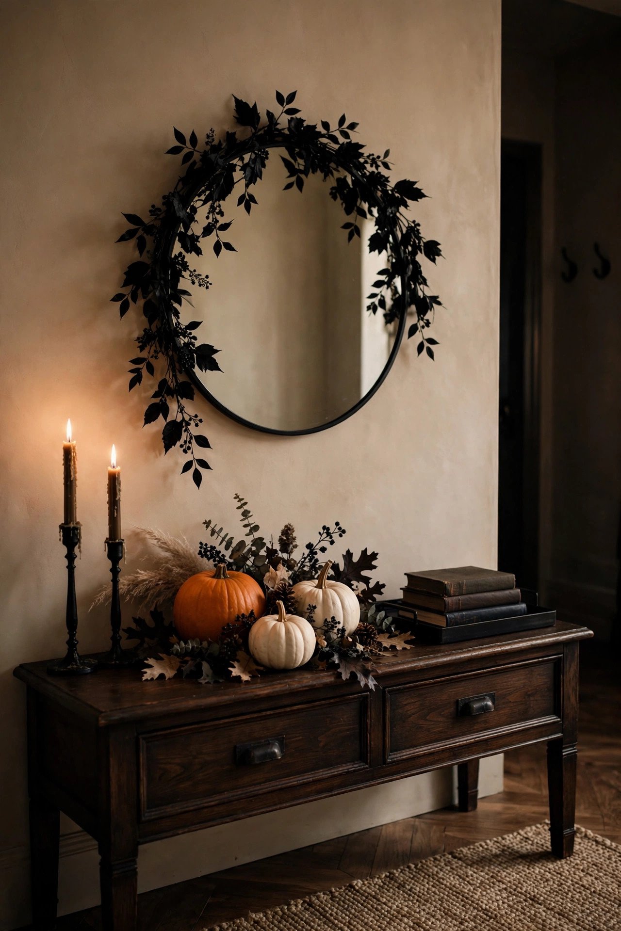 How Do You Style a Halloween Console Table Without Clutter? - halloween entryway decor ideas