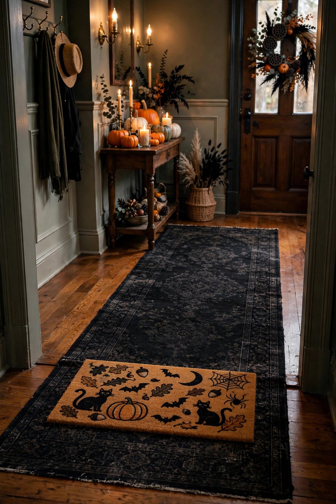 How Do You Pick a Halloween Rug or Runner for the Foyer? - halloween entryway decor ideas