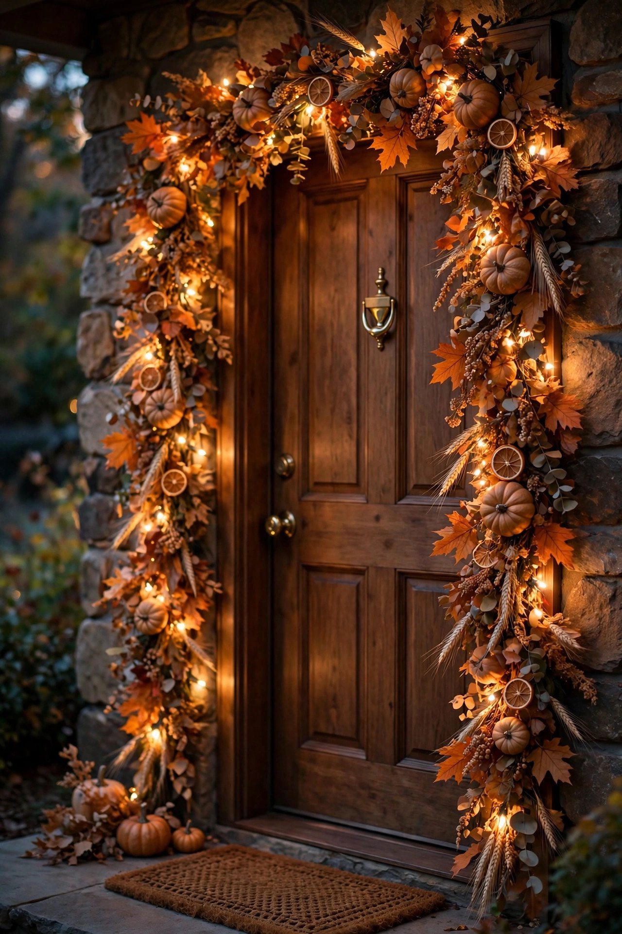 How Do You Frame a Door with a Halloween Garland? - halloween front door decor ideas