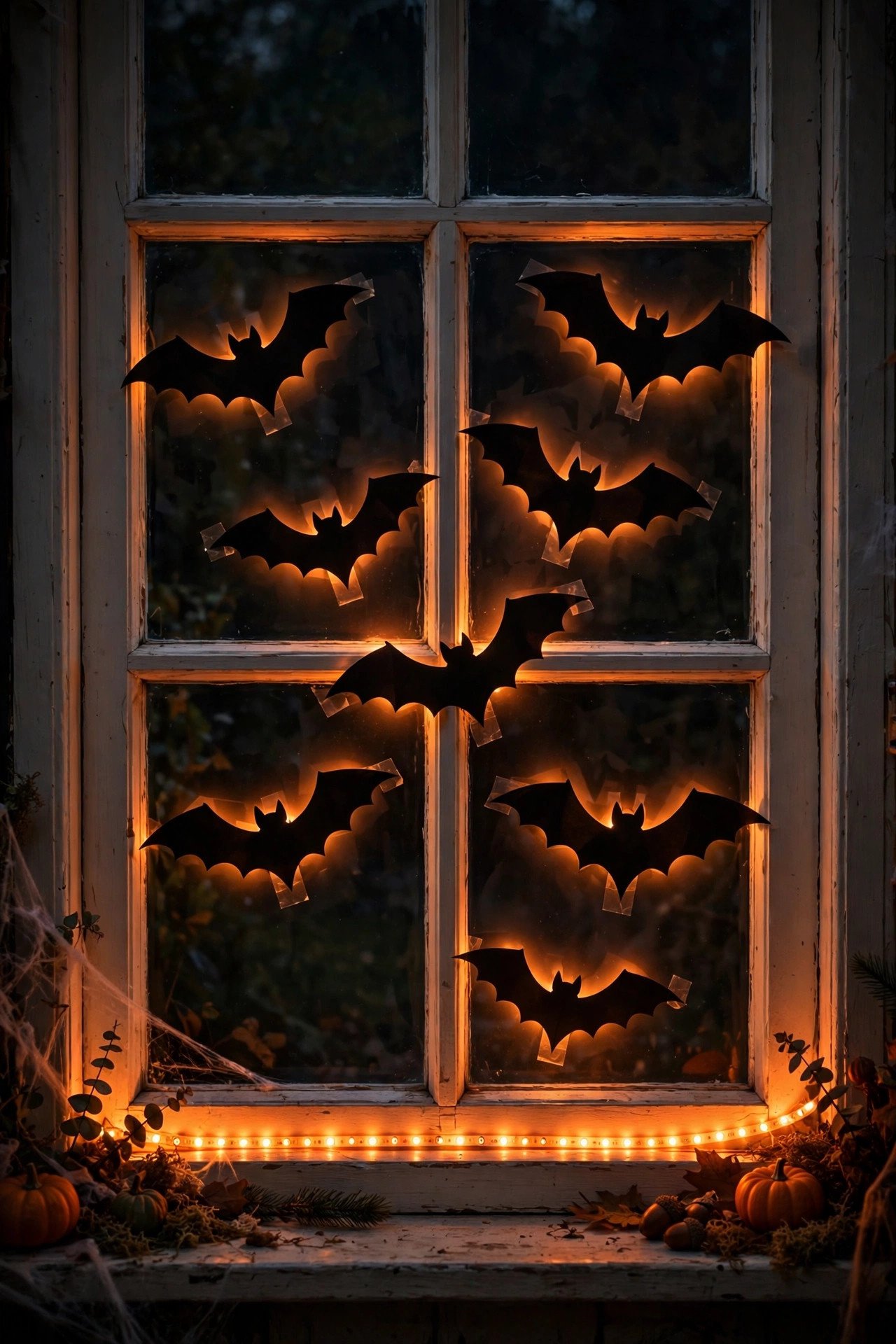 What Color Light Looks Scariest Behind a Window? - halloween window decor ideas