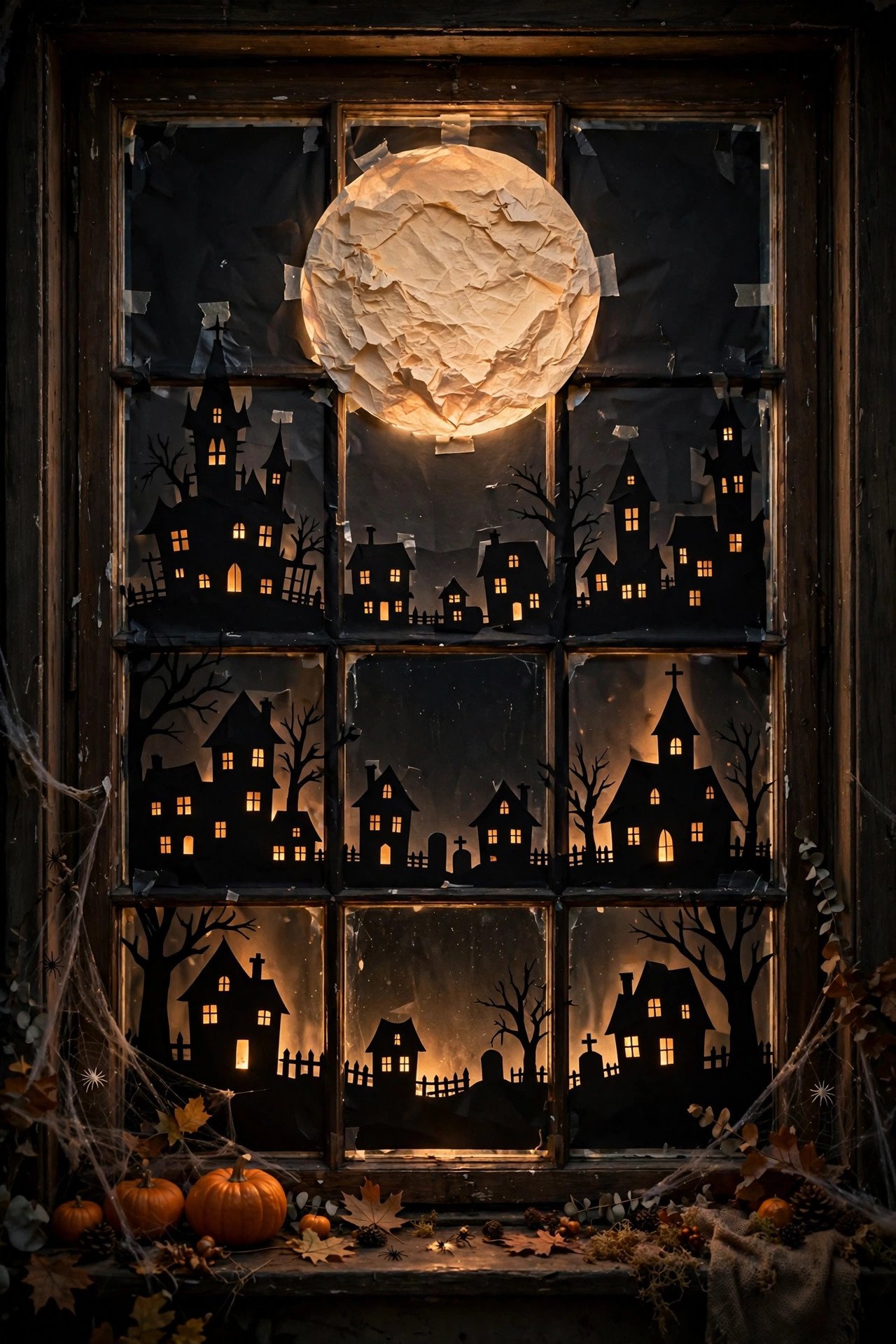 What Is a Haunted Skyline Silhouette? - halloween window decor ideas