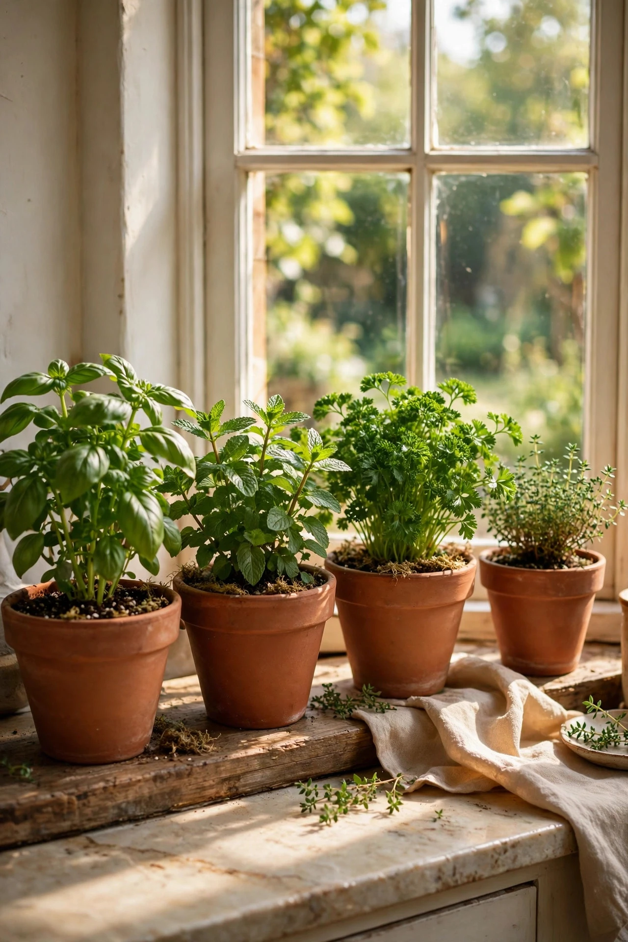 A Window Herb Garden and Greenery That Earns Its Place - kitchen decor ideas