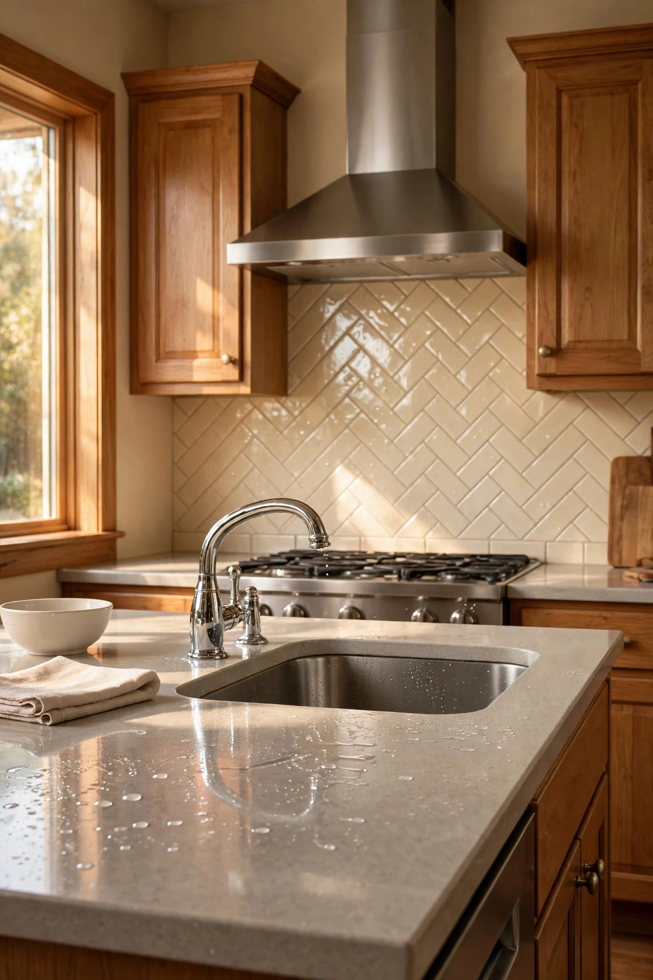 Durable, Easy-Clean Surfaces Chosen for Grease and Steam - kitchen decor ideas