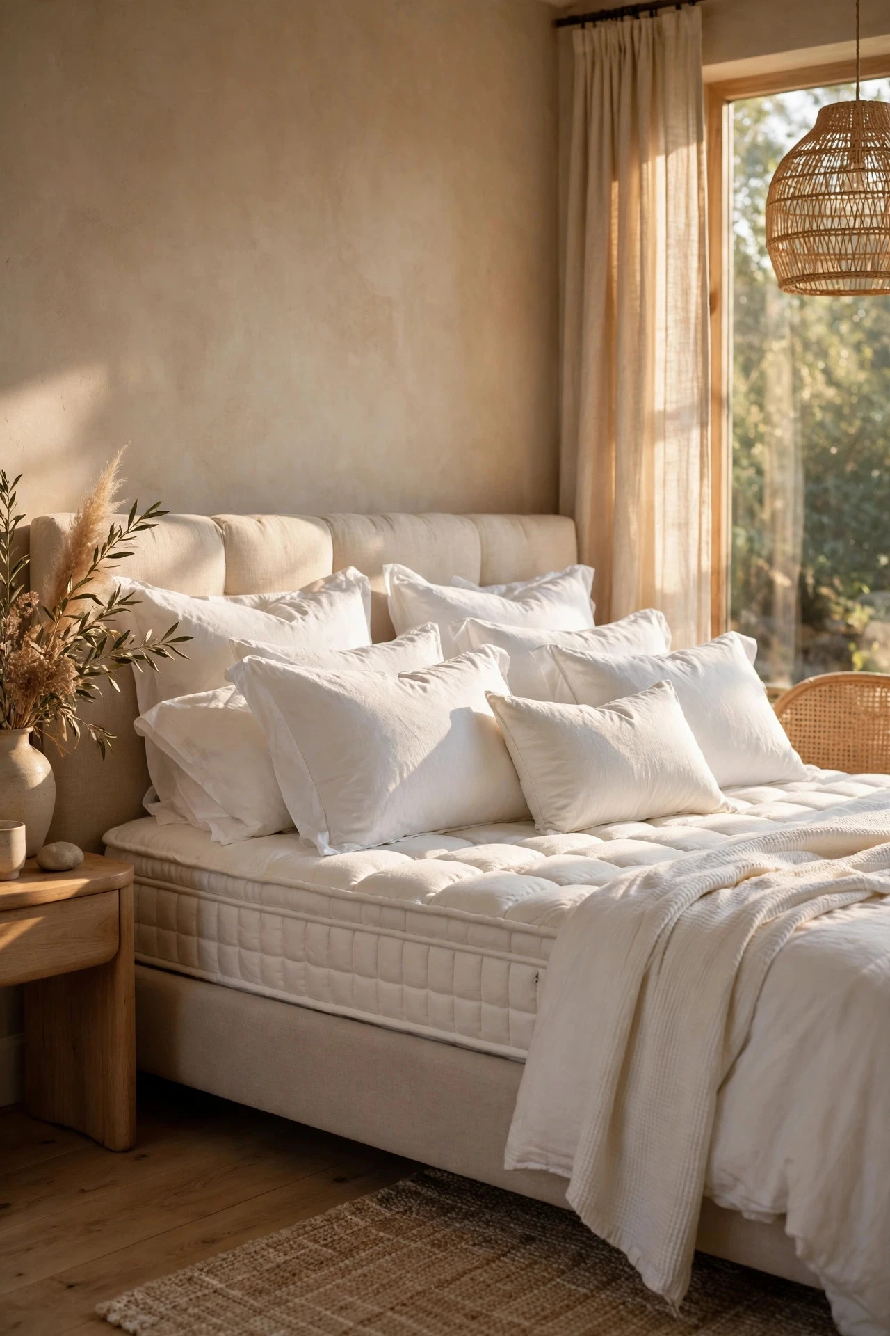 A Plush Mattress Topper and the Right Pillows - luxury bedroom decor ideas