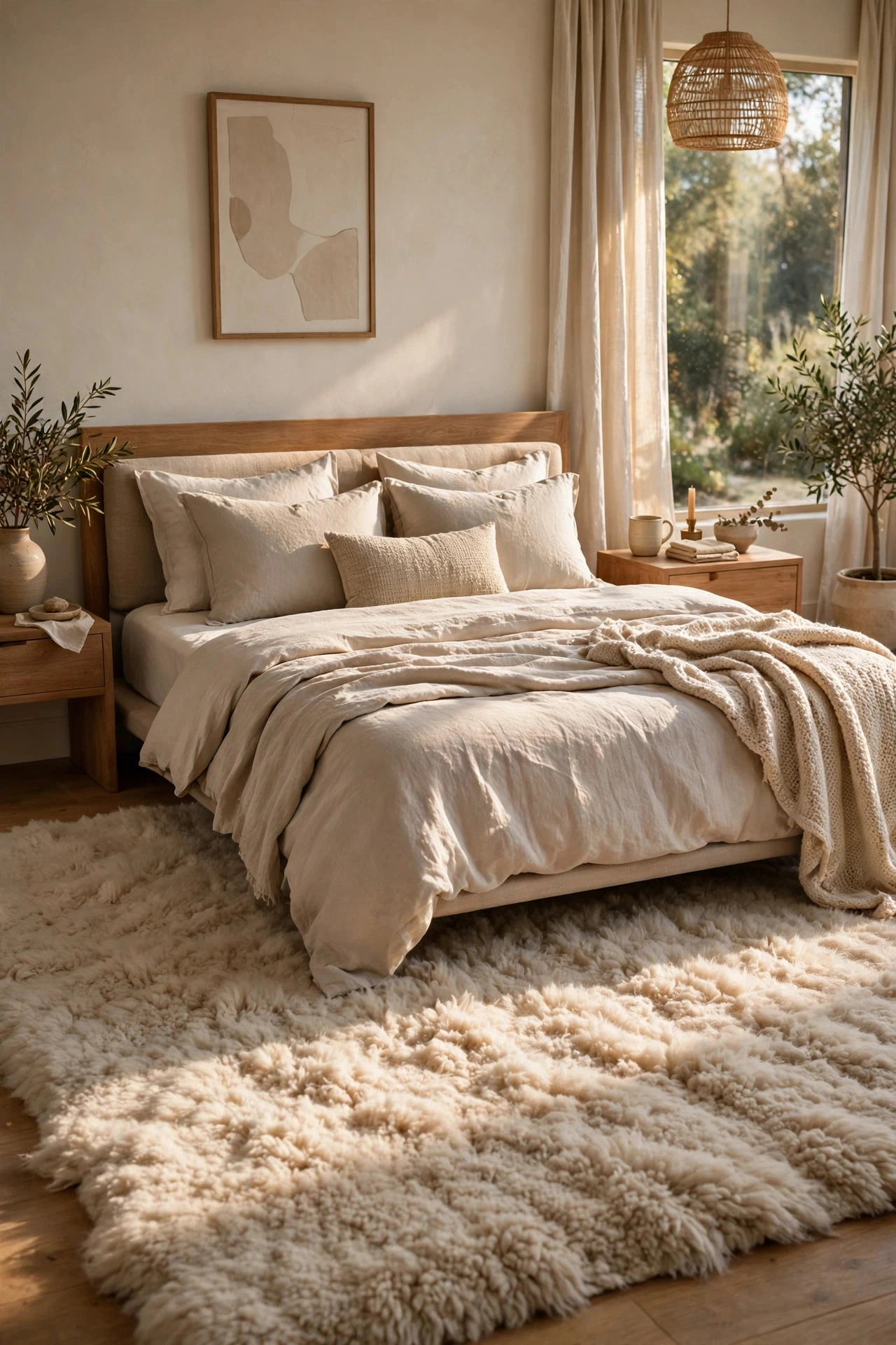 A Rug That Extends Beyond the Bed - luxury bedroom decor ideas