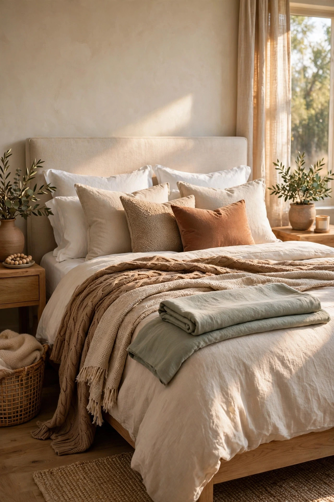 Layered Throws and a Folded Coverlet - luxury bedroom decor ideas