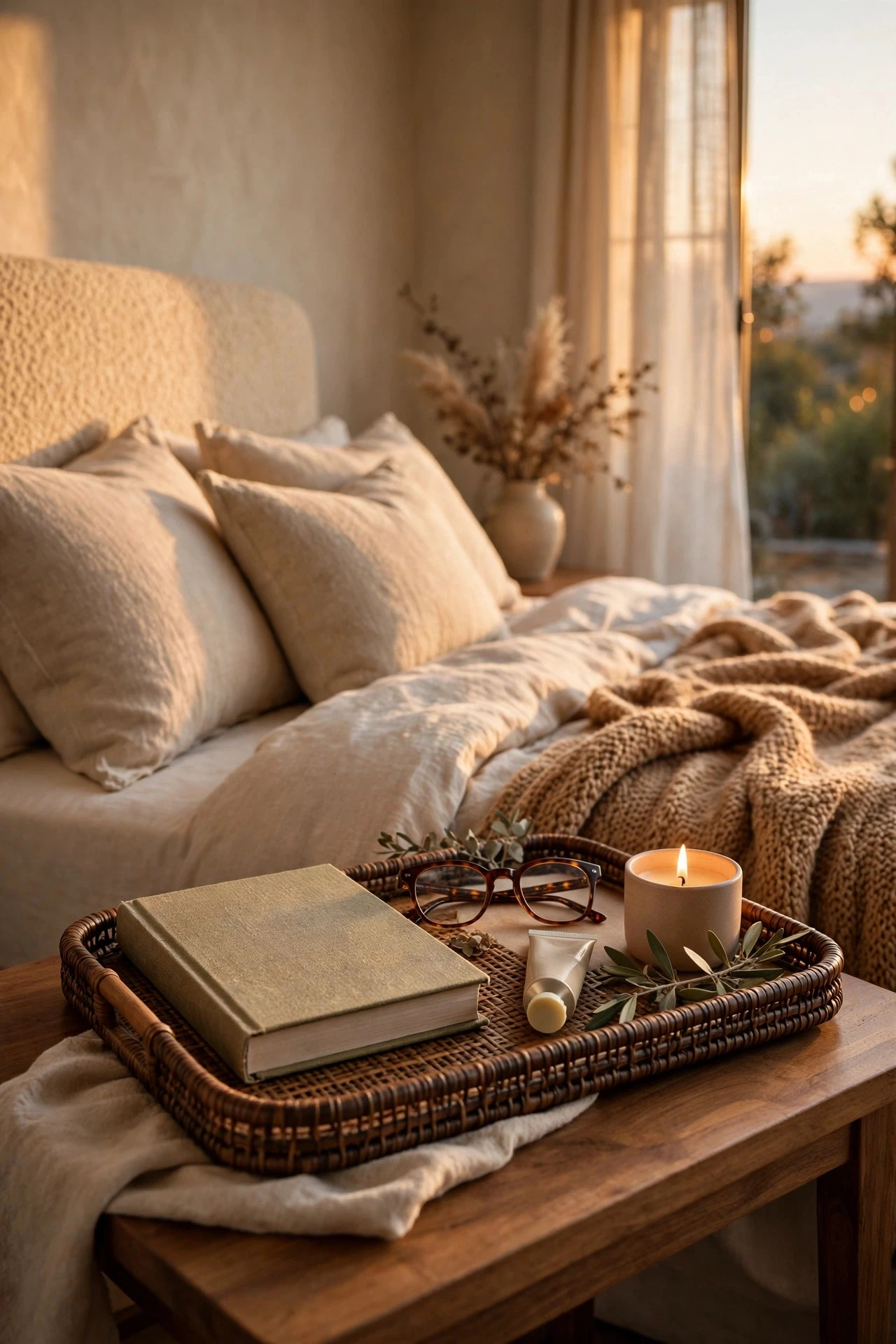 Personal Luxury: Books, Tray and Evening Ritual - luxury bedroom decor ideas