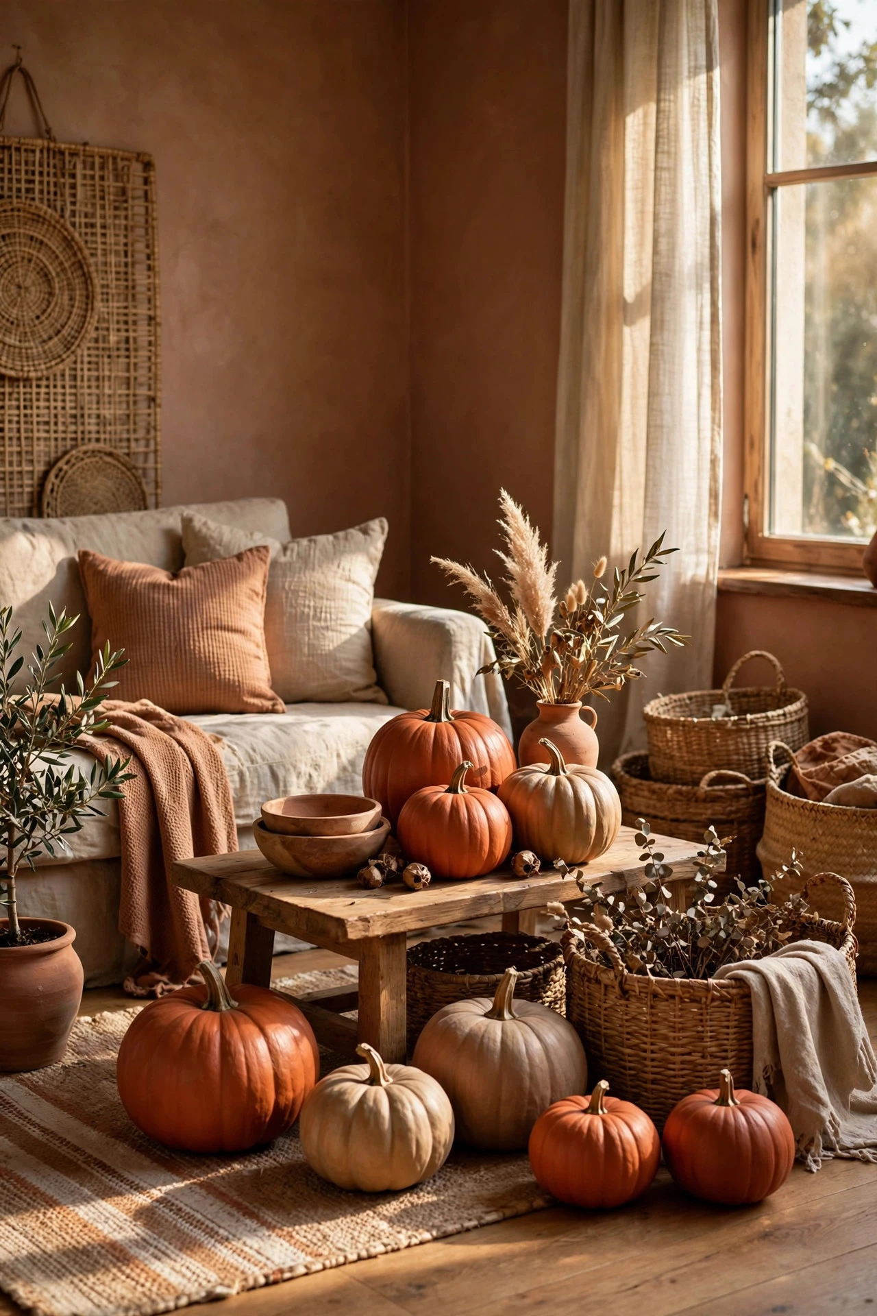 Terracotta and Clay-Tone Painted Pumpkins - painting pumpkins ideas diy