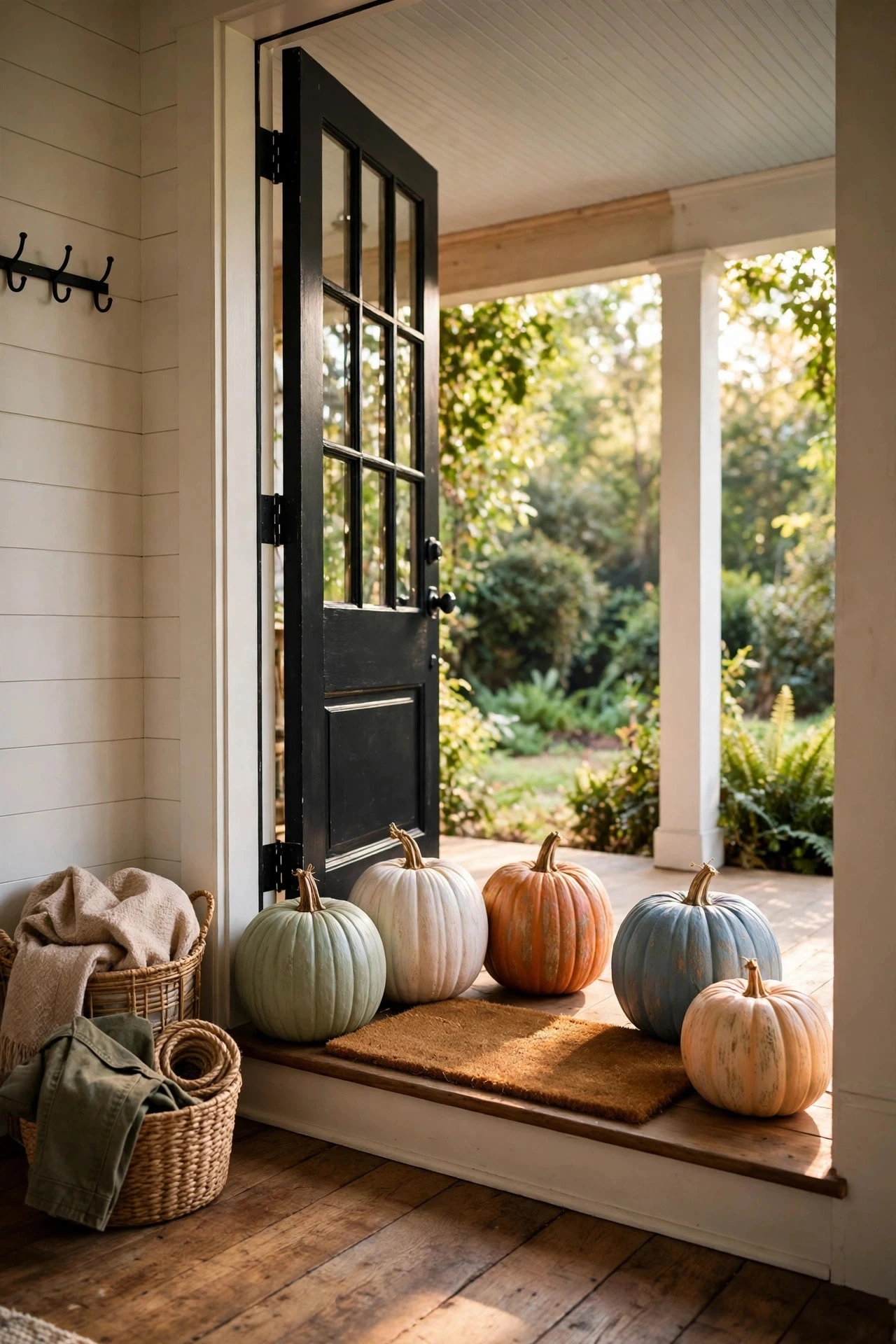 Painted Pumpkins for a Porch in Weatherproof Paint - painting pumpkins ideas diy