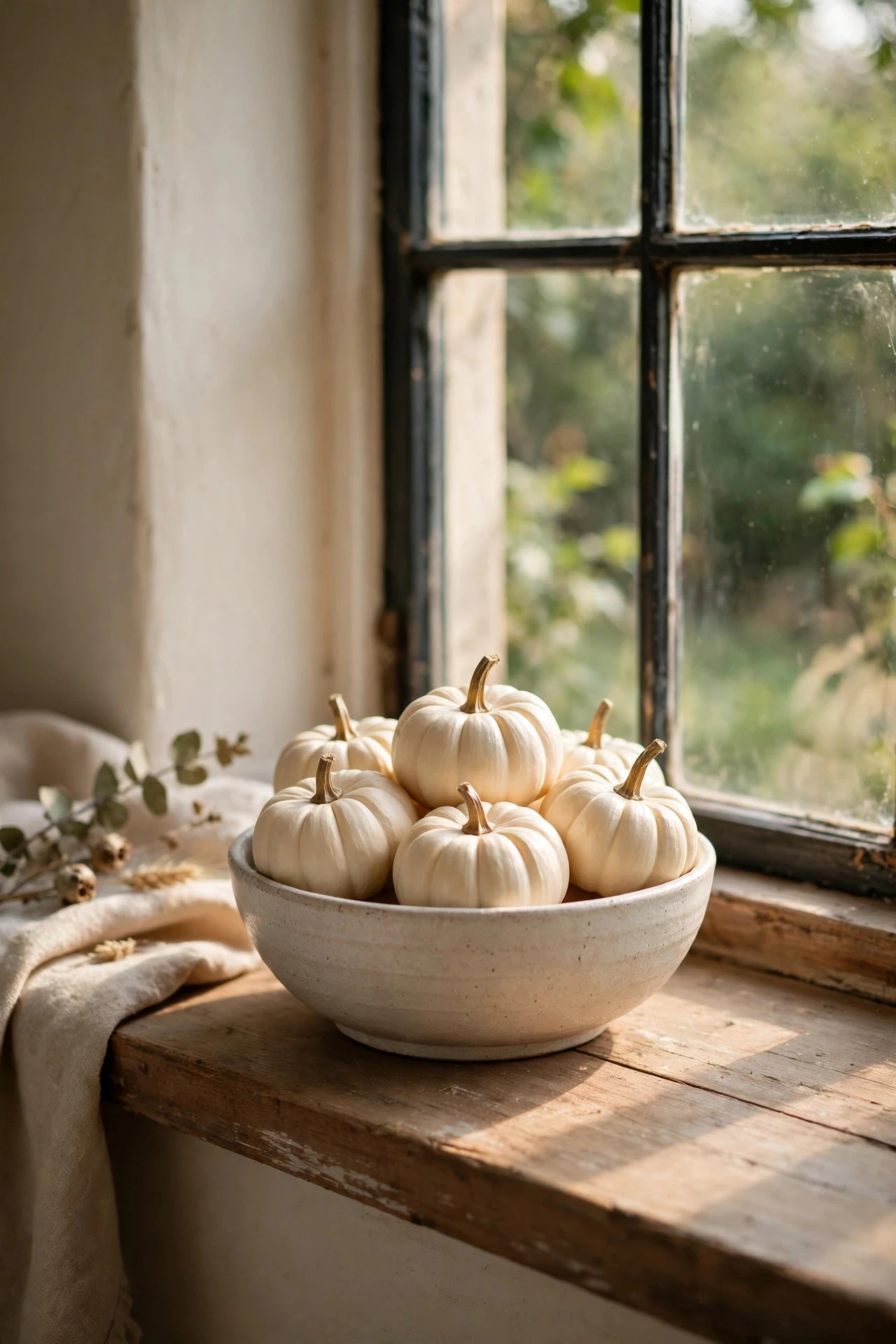 Mini Pumpkins Painted as a Matching Set - painting pumpkins ideas diy