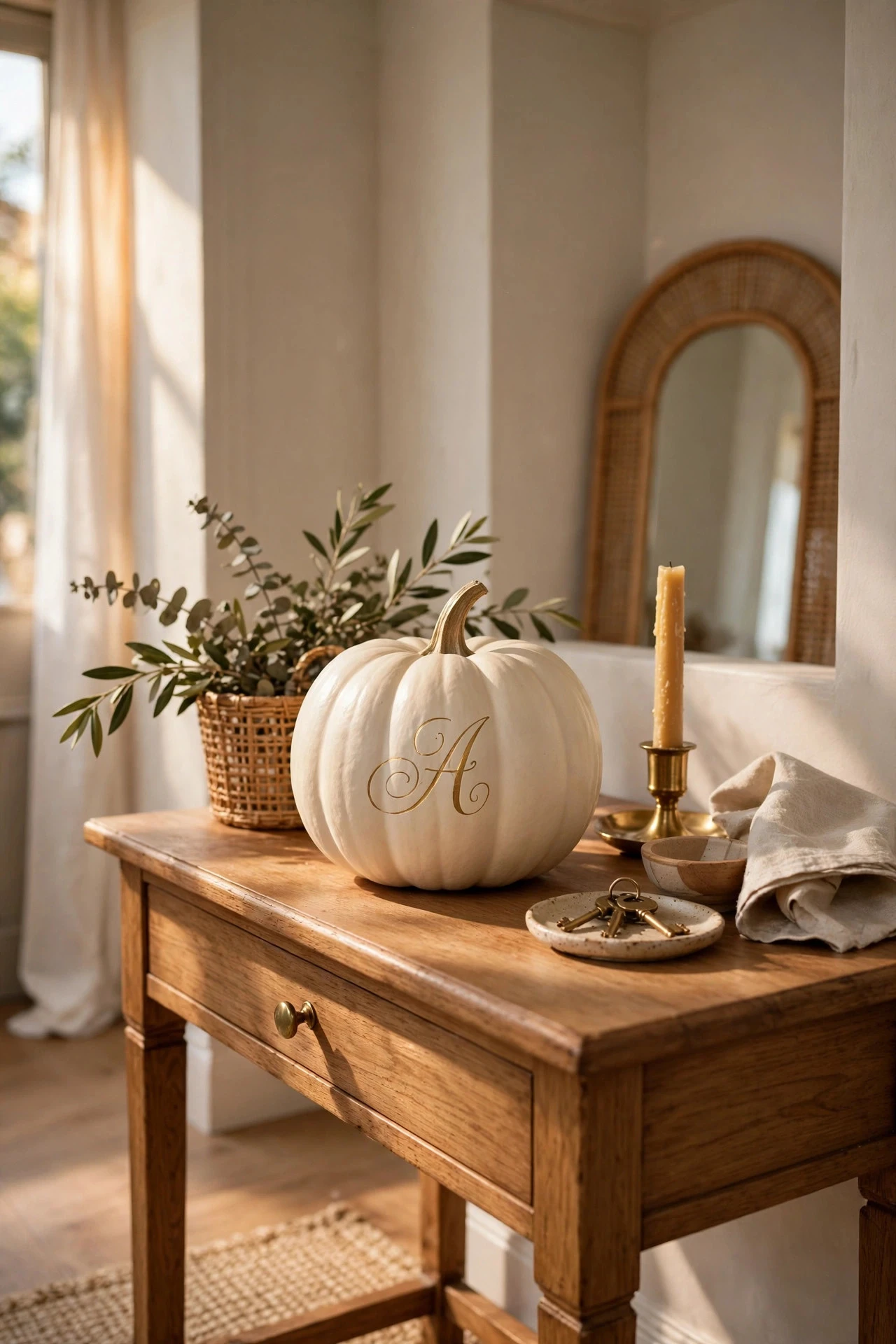 Monogrammed Pumpkins With Pretty Script - painting pumpkins ideas diy girly