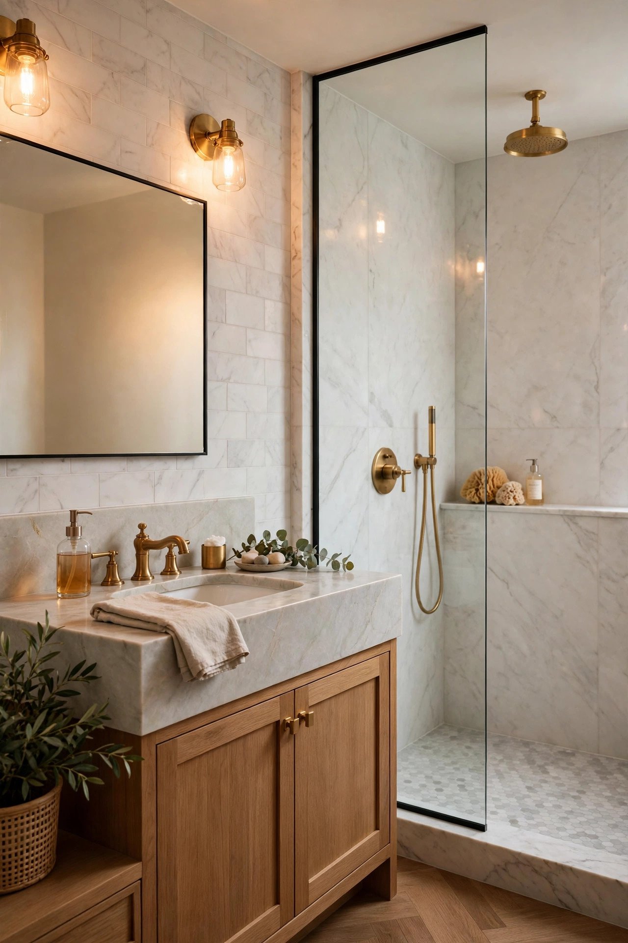 Marble Bathroom Surfaces - quiet luxury home decor ideas