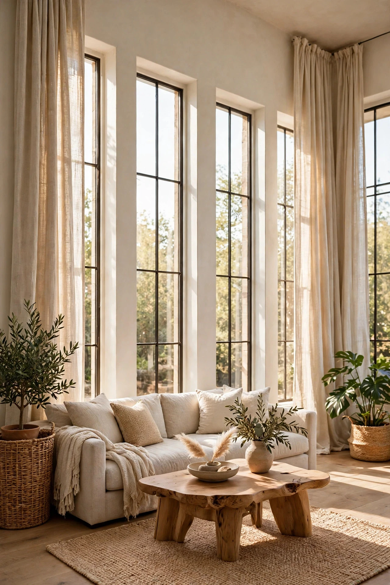 Swap Curtains for Lighter Fabric - refresh my living room