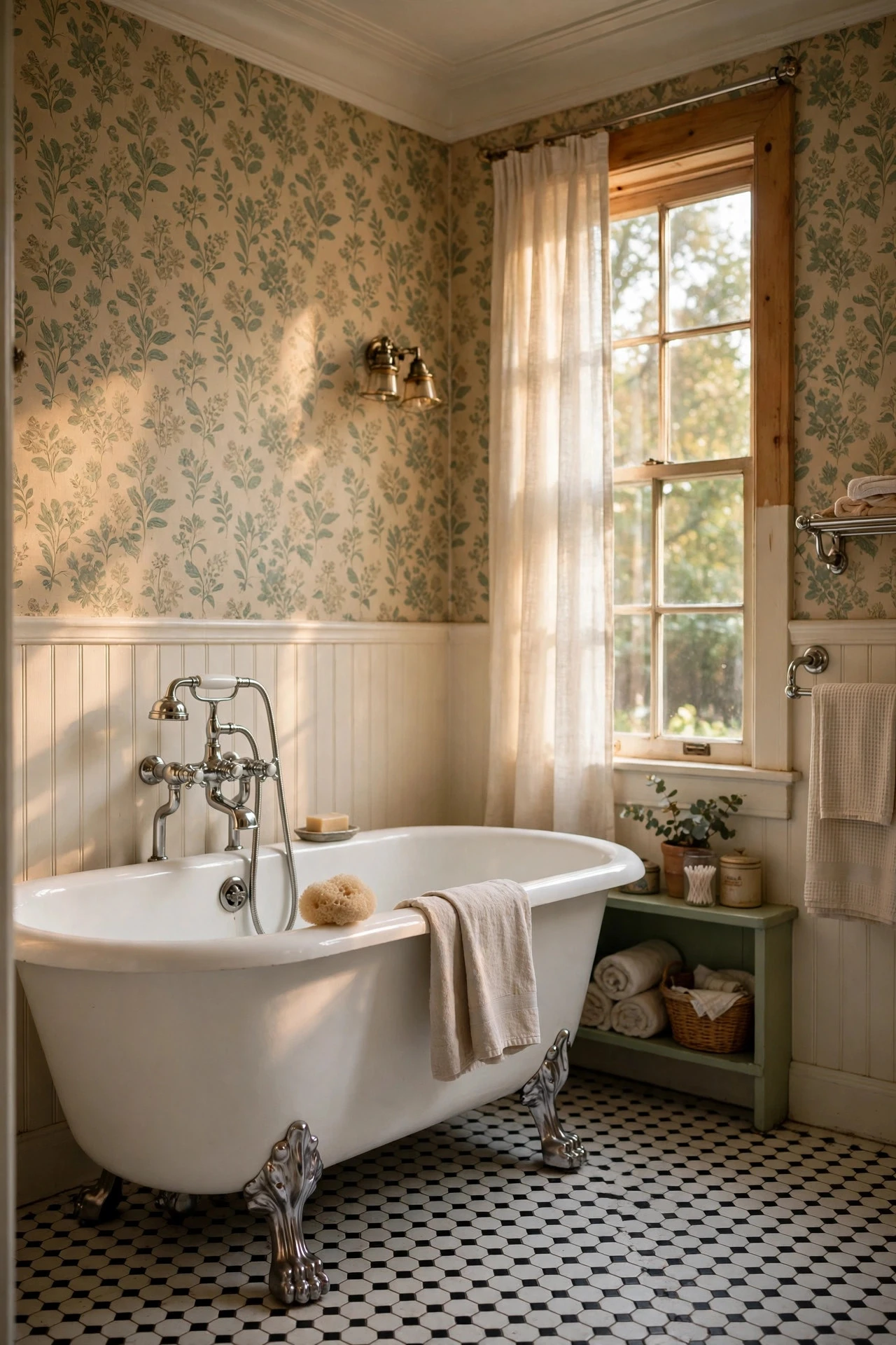 A Restored Clawfoot Tub With Modern Plumbing - retro bathroom decor ideas