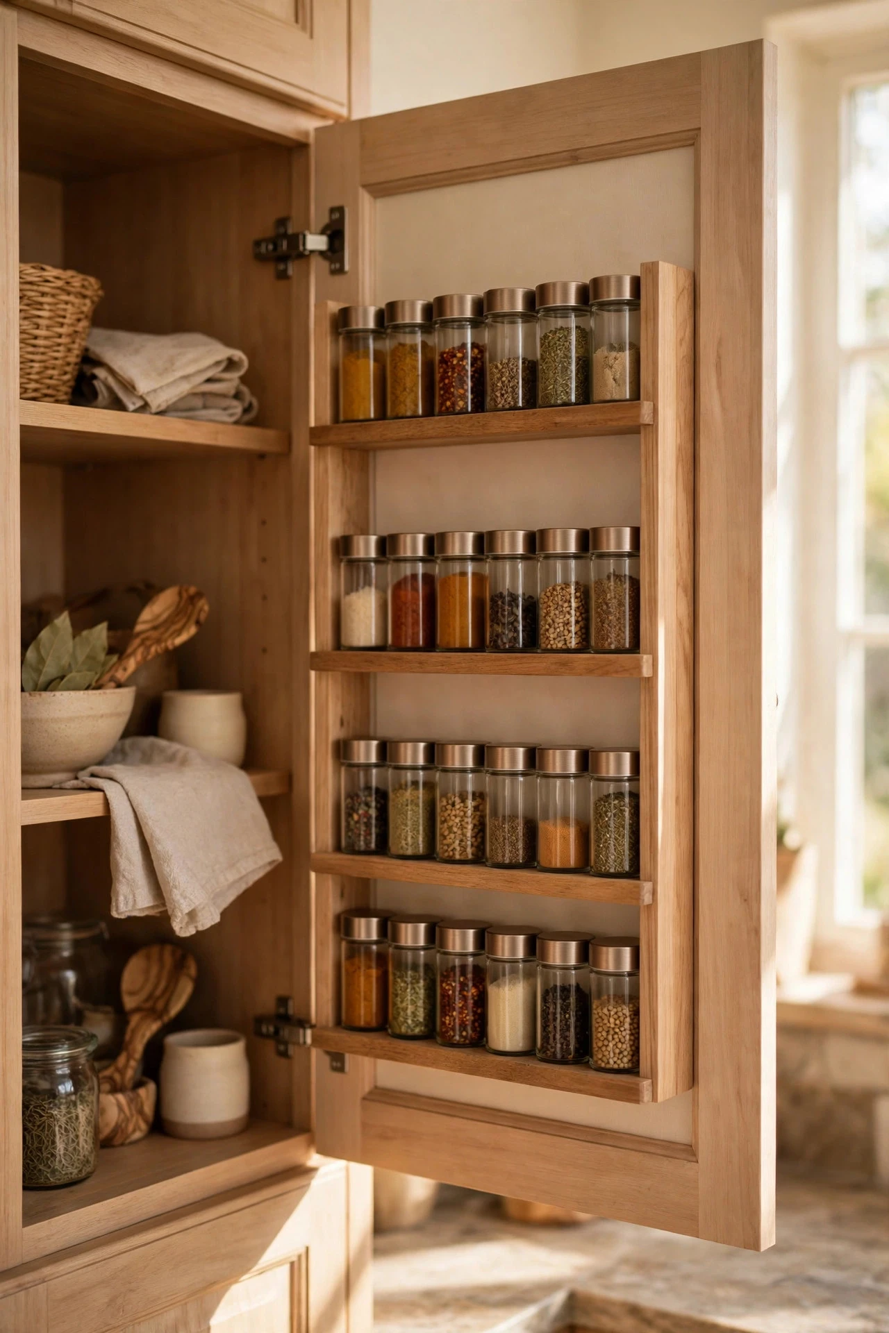 Inside-the-Door Racks for Spices - small kitchen storage ideas