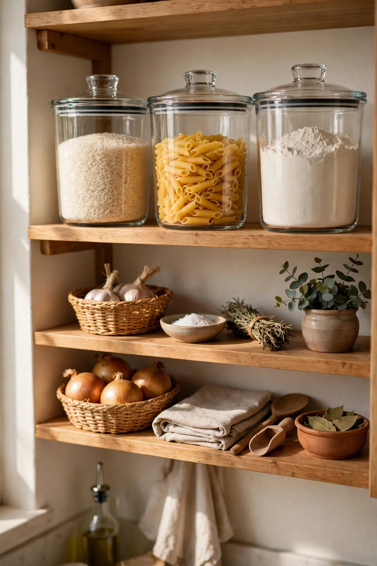 Clear Containers and a Label System - small kitchen storage ideas