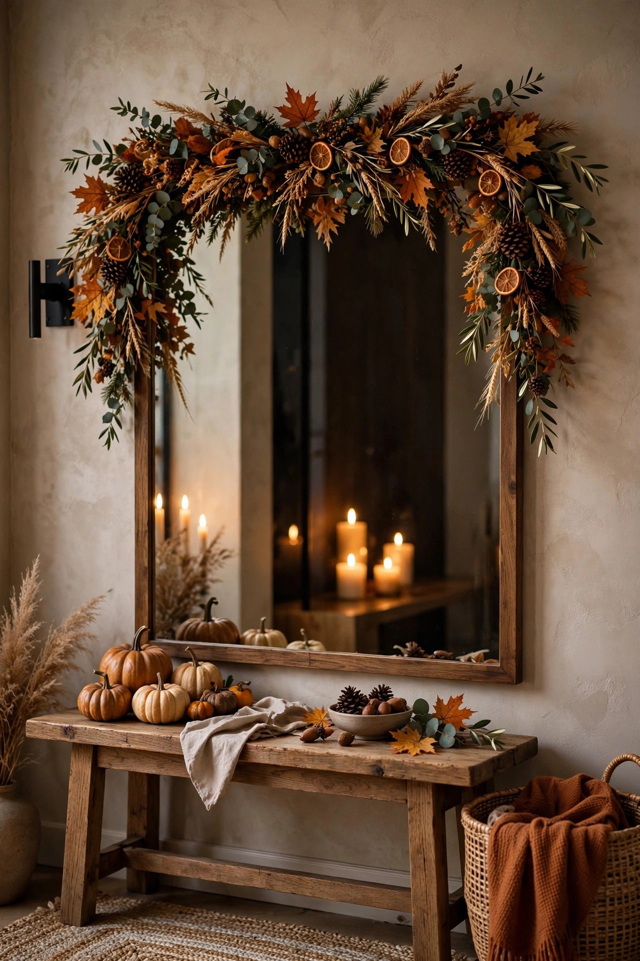 What Mirror Styling Works for a Thanksgiving Entryway? - thanksgiving entryway decor ideas