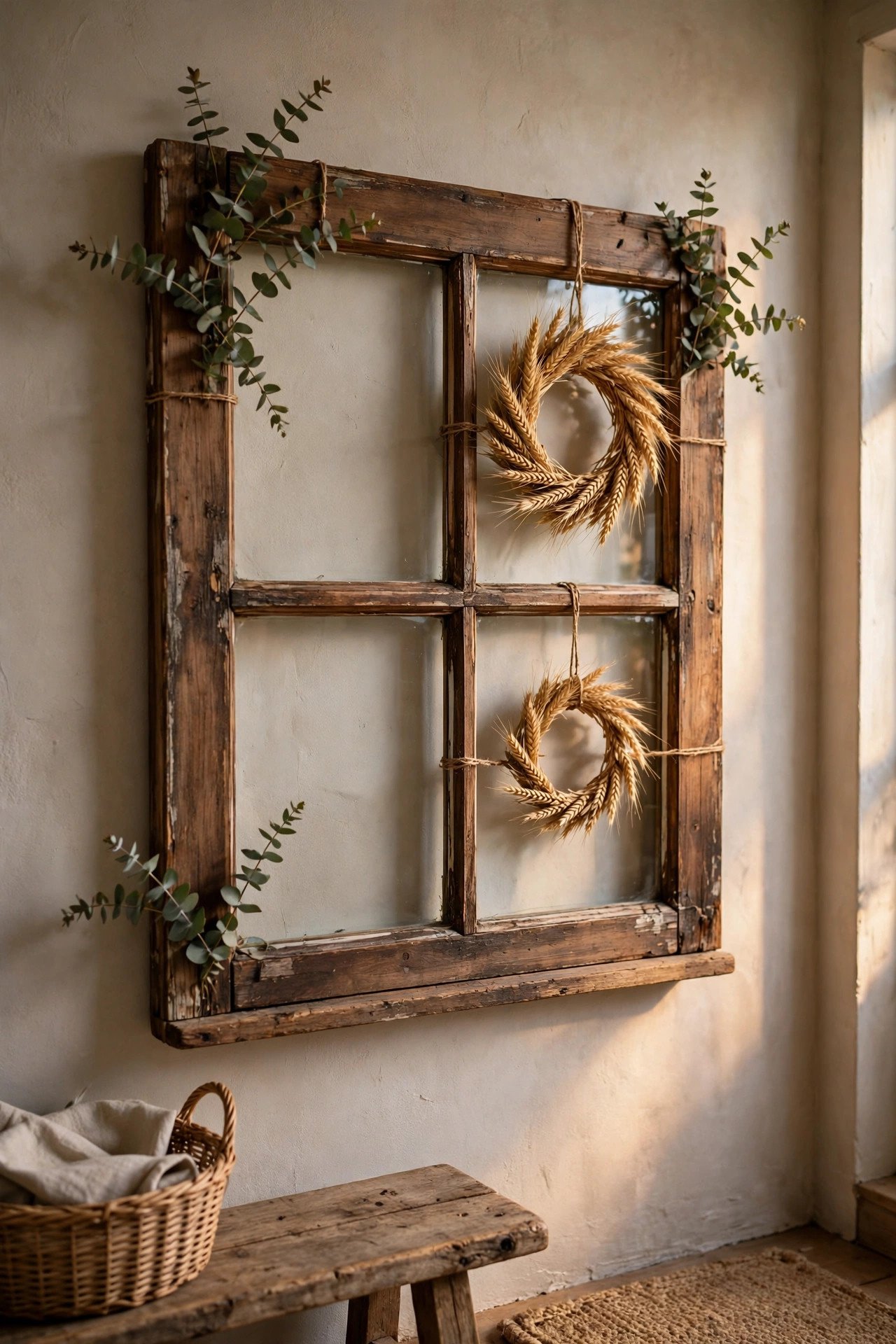 Can a Vintage Window Frame Work as Thanksgiving Wall Art? - thanksgiving wall decor ideas