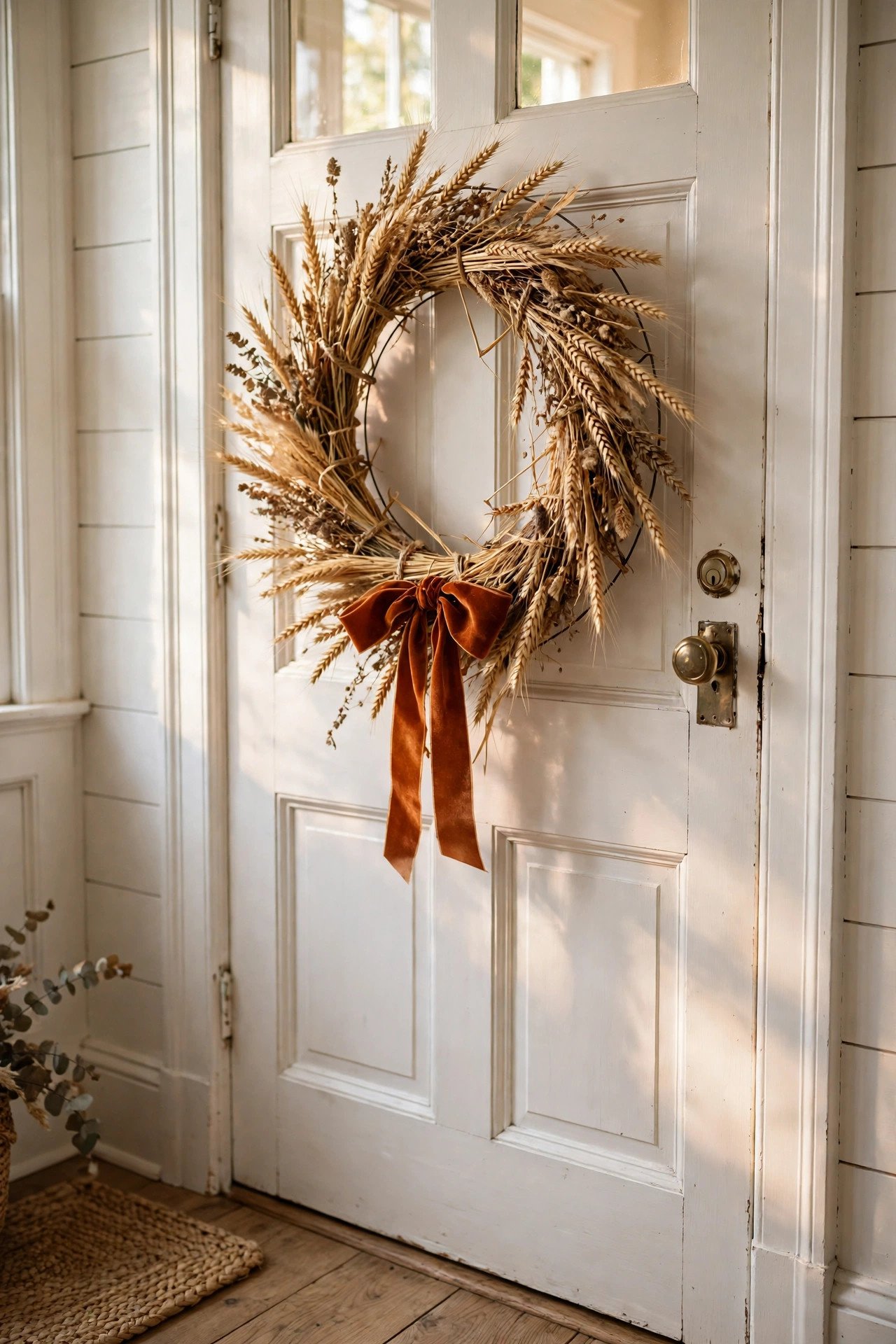 How Do You Make a Dried Wheat Wreath From Scratch? - thanksgiving wreath ideas
