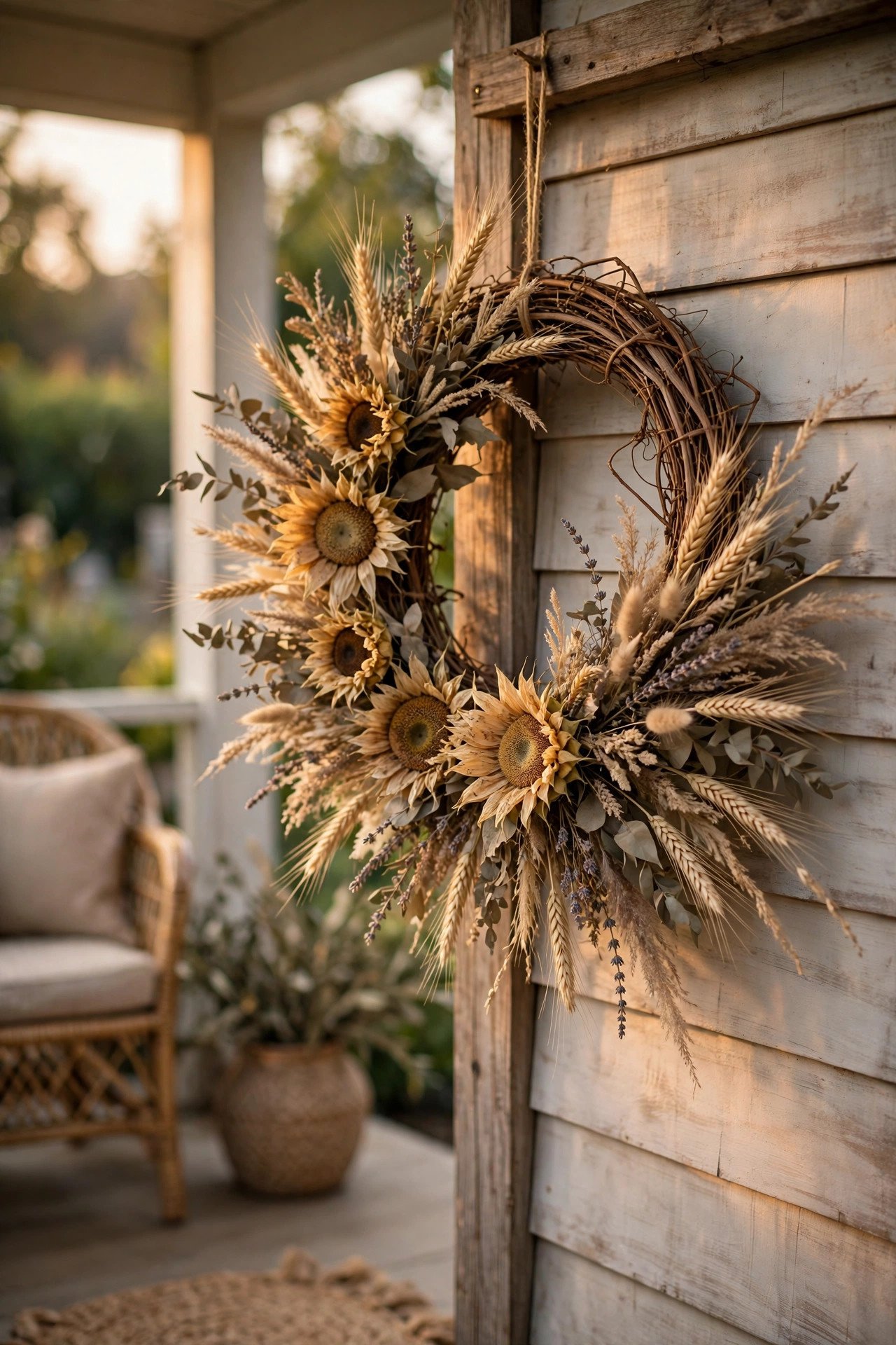 How Do You Make a Sunflower Wreath That Isn't Kitschy? - thanksgiving wreath ideas