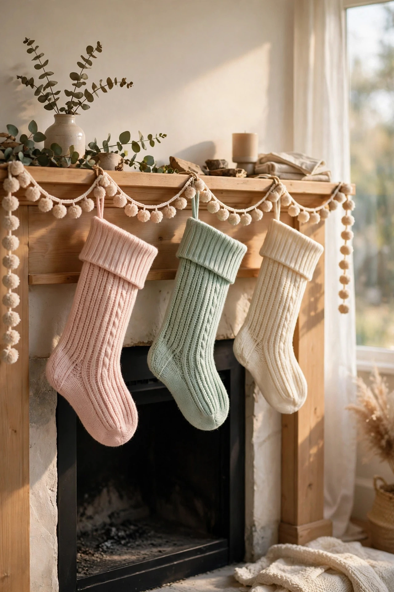 Pastel Stockings Hung With Care - whimsy christmas decor