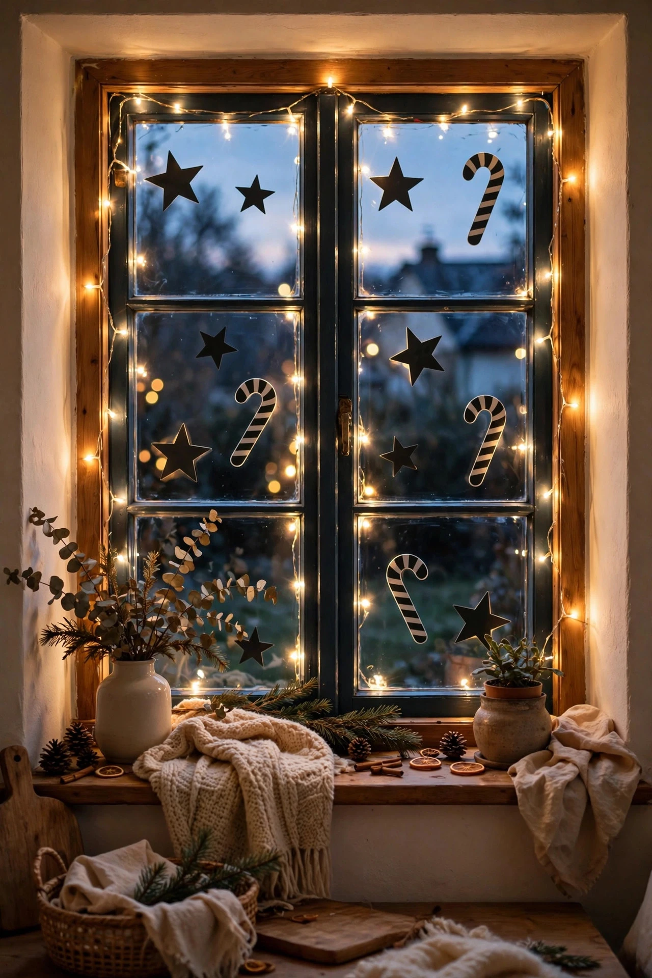 Playful Window Silhouettes - whimsy christmas decor