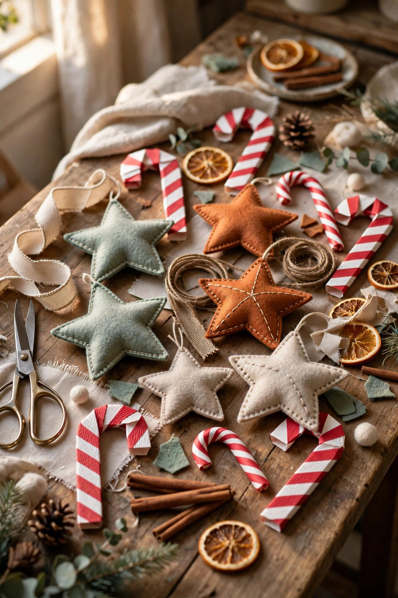 DIY Felt and Paper Ornaments - whimsy christmas decor